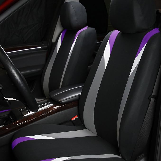 Universal Fabric Seat Covers — Full Set — Purple