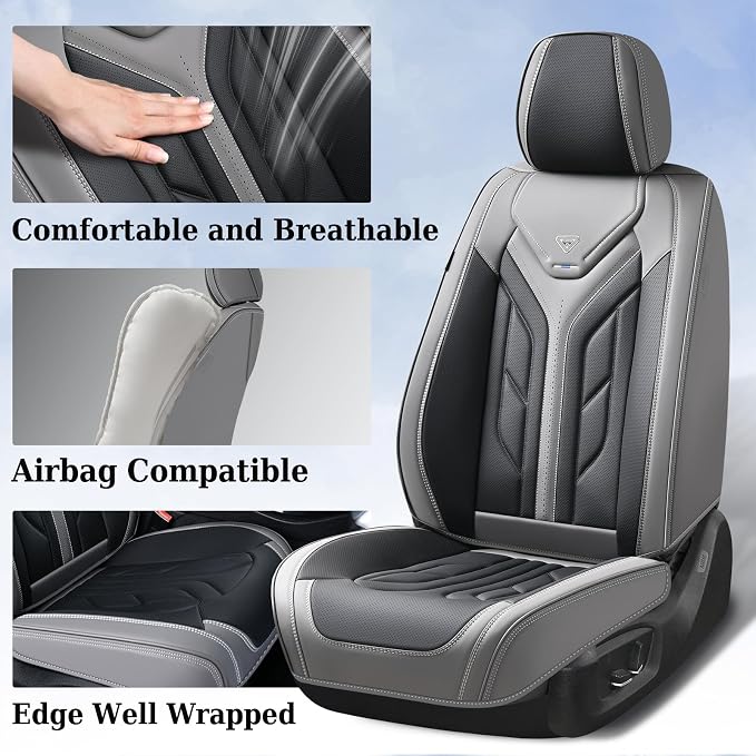 Universal Seat Covers — Front Seat — Gray / Black