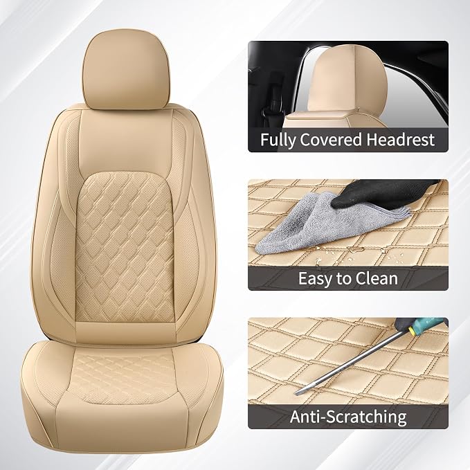 Seat Covers for Toyota Tacoma — Front Seat — Beige