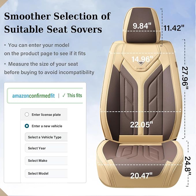Universal Seat Covers — Full Set — Beige / Coffee