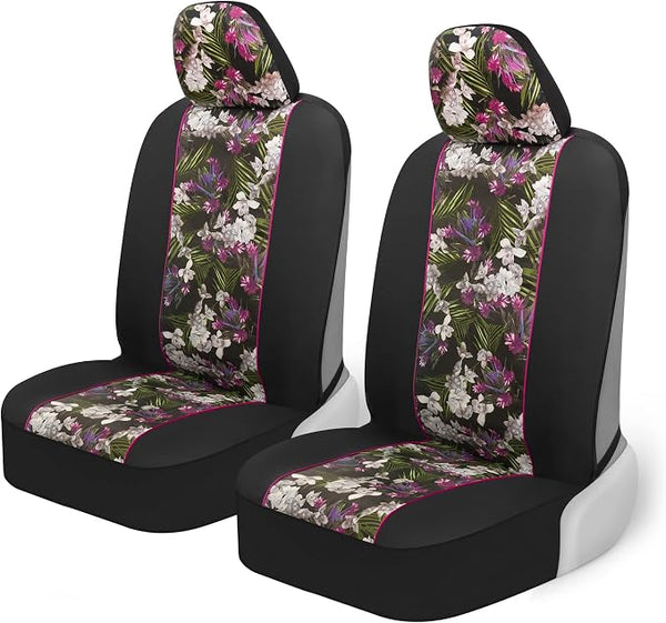 Faux Leather Car Seat Covers — Front Seat — Pink