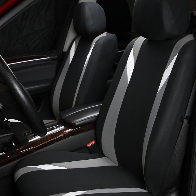 Universal Fabric Seat Covers — Front Seat — Gray