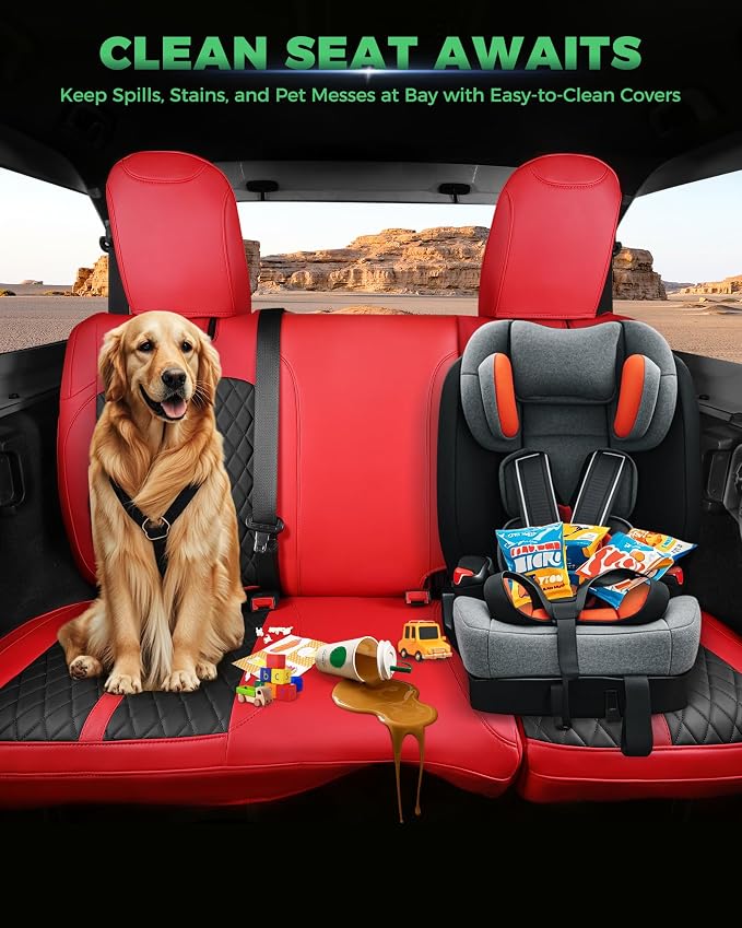 Seat Covers for Jeep Wrangler — Full Set — Red / Black