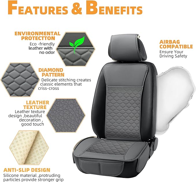 Universal Seat Covers — Front Seat — Gray