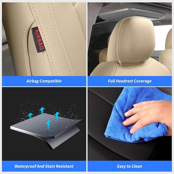 Faux Leather Seat Covers for Toyota Sienna — Full Set — Beige