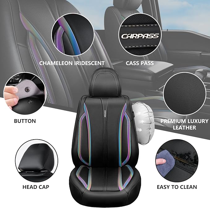 Universal Faux Leather Seat Covers — Front Seat