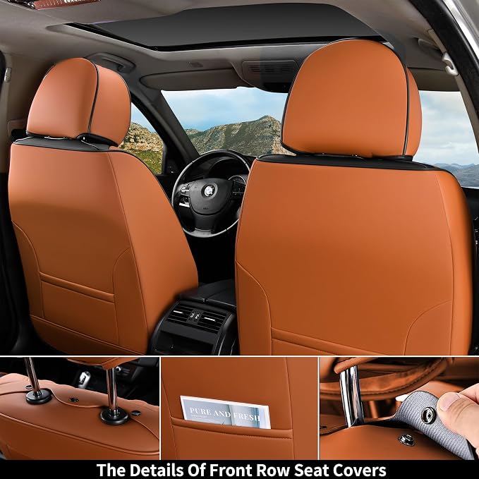 Universal Seat Covers — Full Set — Brown / Black