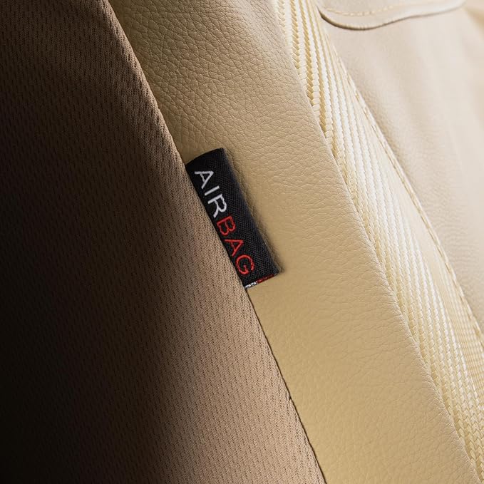 Faux Leather Car Seat Covers — Front Seat — Beige