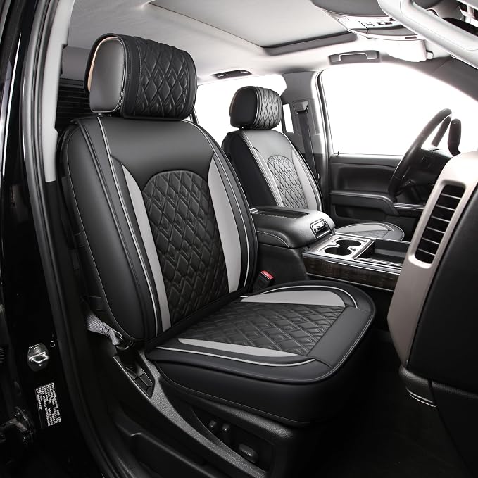 Seat Covers for Chevrolet Silverado / GMC Sierra — Full Set — Black / Gray