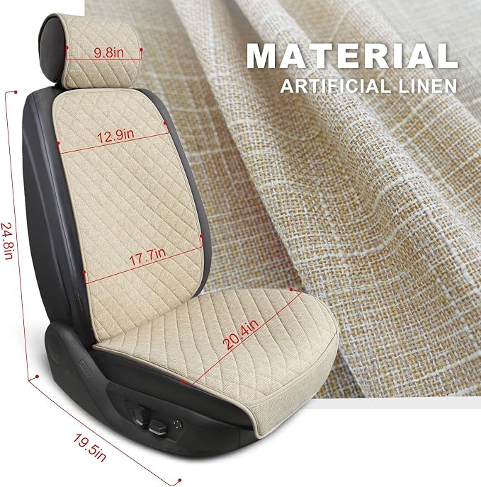 Universal Fabric Seat Covers — Front Seat — Beige
