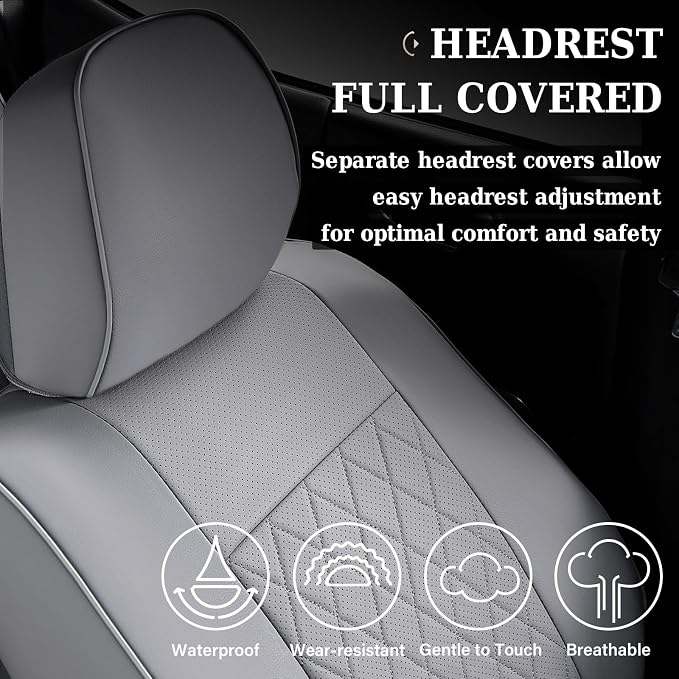 Faux Leather Seat Covers for Toyota Tacoma — Full Set — Gray