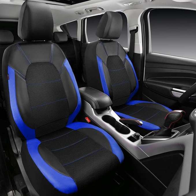Universal Seat Covers — Full Set — Black / Blue
