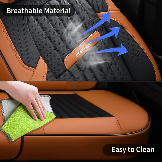 Universal Seat Covers — Full Set — Brown / Black