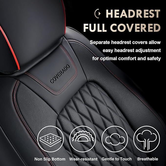 Seat Covers for Multiple Vehicles — Full Set — Red