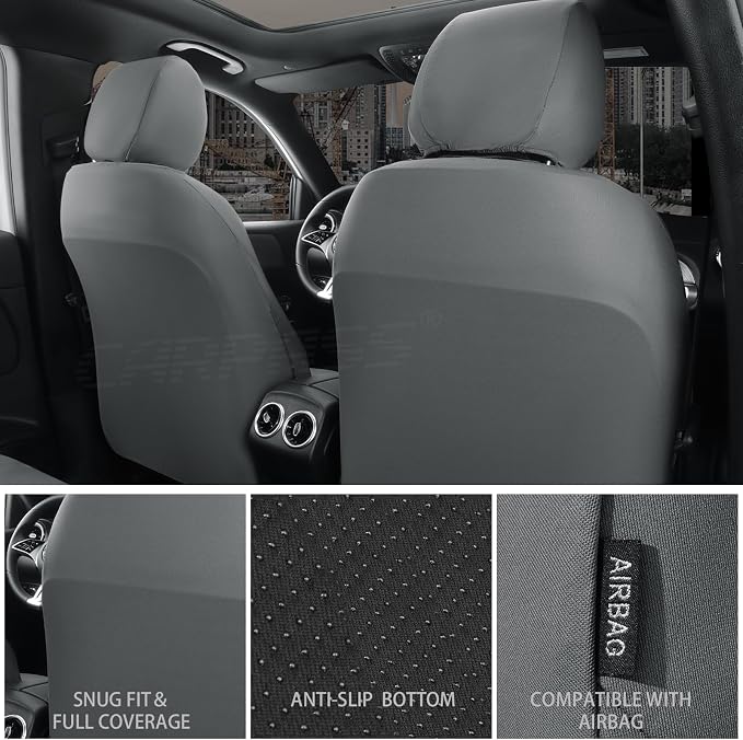 Universal Neoprene Seat Covers — Full Set — Gray