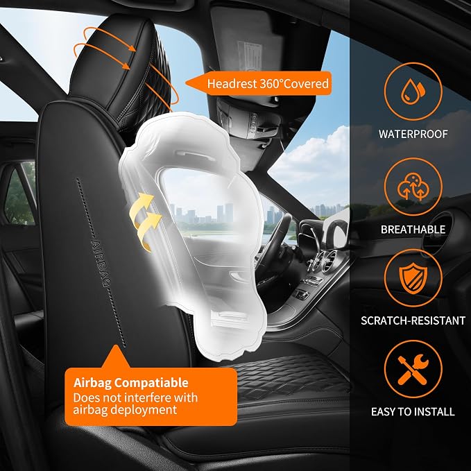 Universal Seat Covers — Front Seat — Black