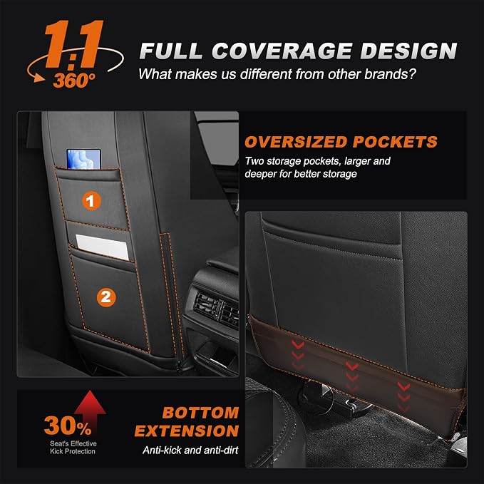Faux Leather Seat Covers for Honda HR-V — Full Set — Black / Gray