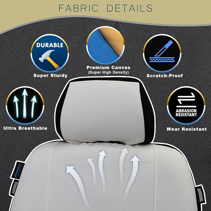 Universal Seat Covers — Front Seat — White