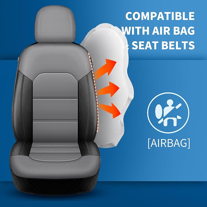Universal Fabric Seat Covers — Black / Gray