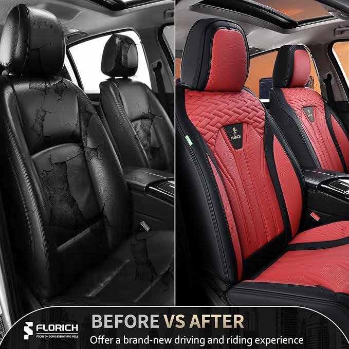 Universal Seat Covers — Front Seat — Black / Burgundy