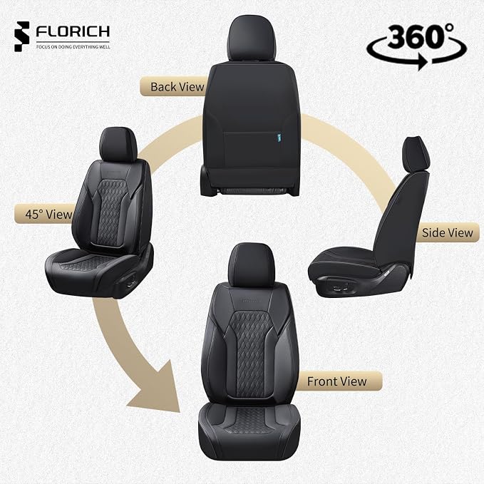 Universal Seat Covers — Full Set — Black / Beige