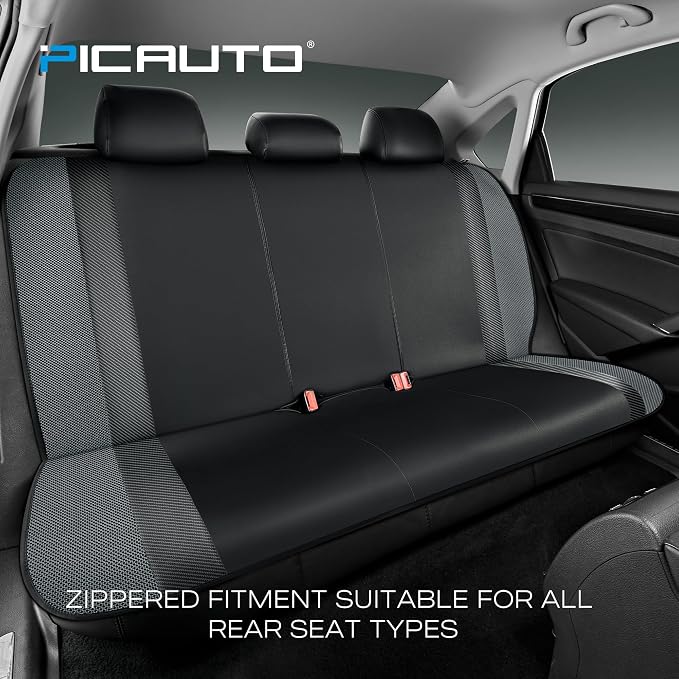 Universal Fabric Seat Covers — Full Set — Black / Gray
