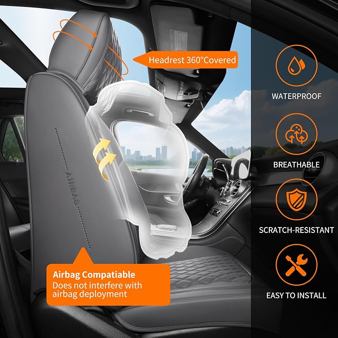Universal Seat Covers — Front Seat — Gray