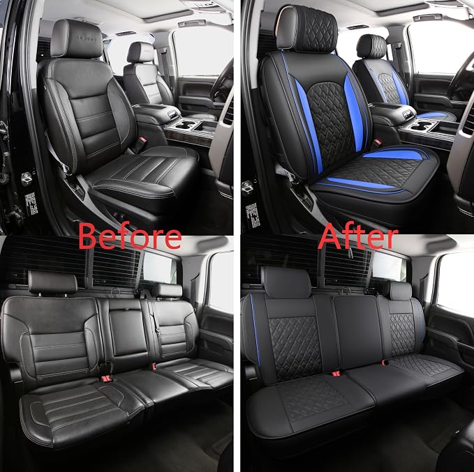 Seat Covers for Chevrolet Silverado / GMC Sierra — Full Set — Black / Blue