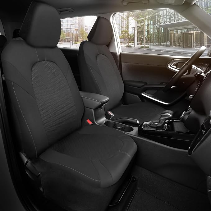 Universal Fabric Seat Covers — Front Seat — Black / Gray