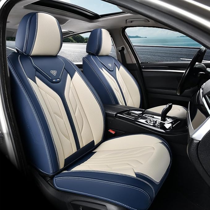 Universal Seat Covers — Full Set — Blue / Beige
