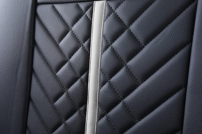 Faux Leather Seat Covers for Toyota Tacoma — Rear Seat — Black / White