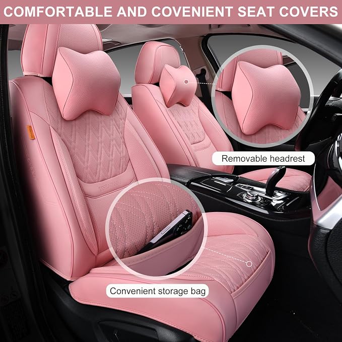 Universal Seat Covers — Full Set — Pink