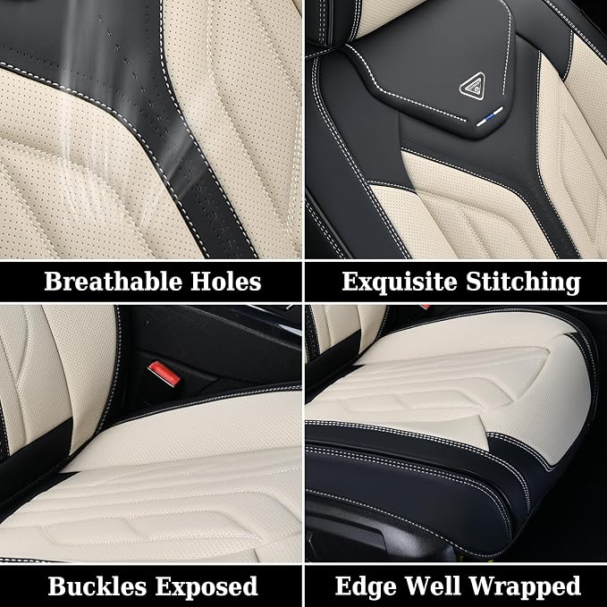 Universal Seat Covers — Front Seat — Black / Beige
