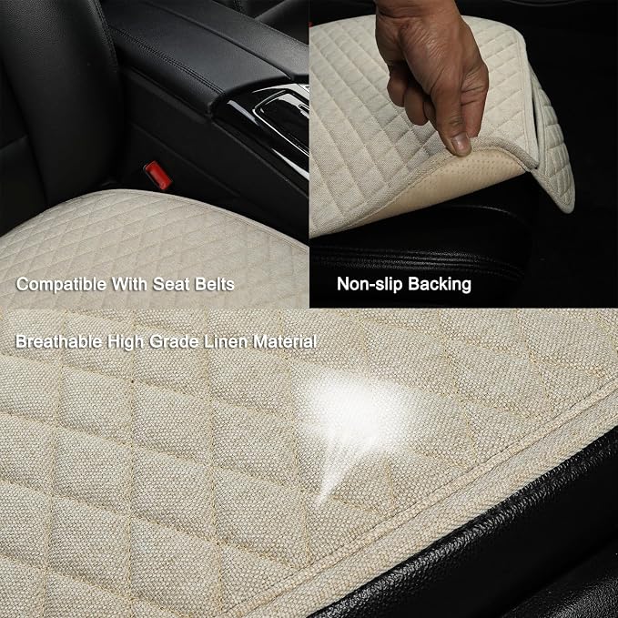 Universal Fabric Seat Covers — Front Seat — Beige