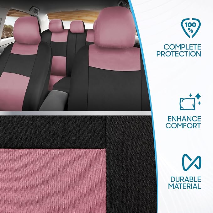 Car Seat Covers — Full Set — Pink / Black