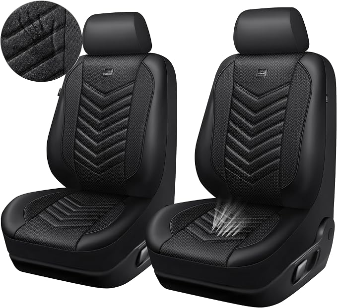 Universal Fabric Seat Covers — Front Seat — Black