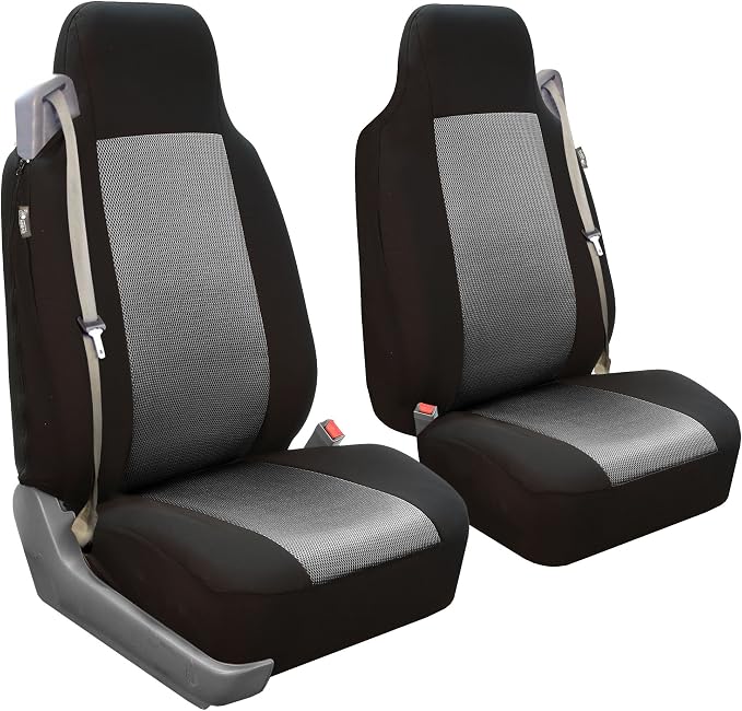 Fabric Car Seat Covers — Gray / Black