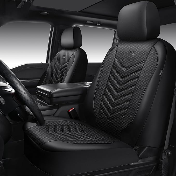 Universal Fabric Seat Covers — Front Seat — Black