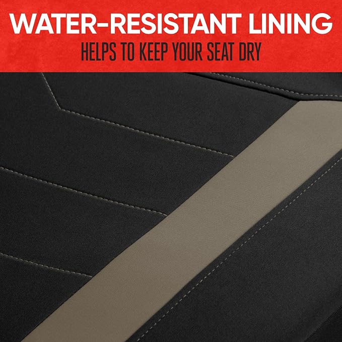 Neoprene Car Seat Covers — Front Seat — Beige