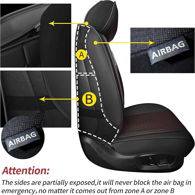 Universal Seat Covers — Front Seat — Black / Red