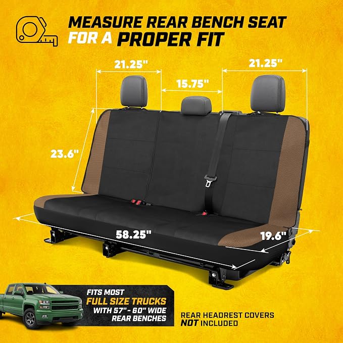 Fabric Seat Covers for Multiple Vehicles — Full Set — Beige