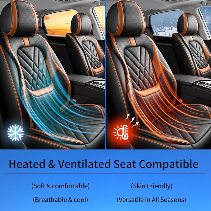 Seat Covers for Nissan Leaf — Full Set — Brown