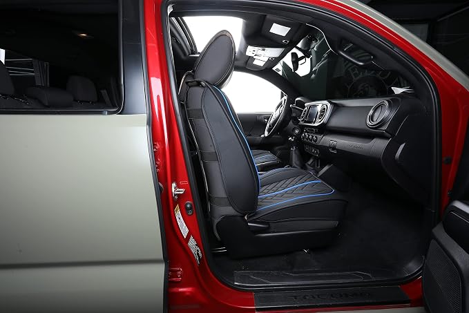 Seat Covers for Toyota Tacoma — Front Seat — Black / Blue