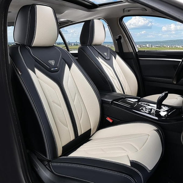 Universal Seat Covers — Front Seat — Black / Beige