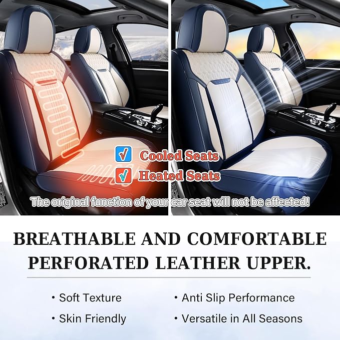 Universal Seat Covers — Front Seat — Blue / White