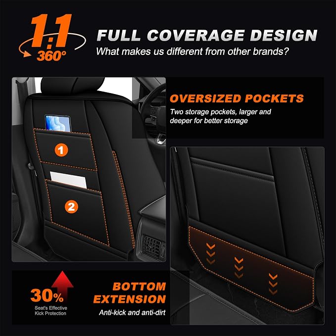 Faux Leather Seat Covers for Toyota 4Runner — Full Set — Black