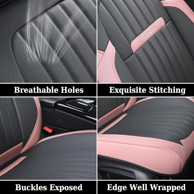 Universal Seat Covers — Front Seat — Pink / Gray