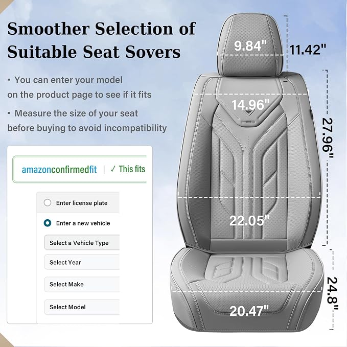Universal Seat Covers — Full Set — Gray