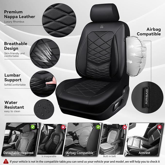 Universal Seat Covers — Front Seat — Black