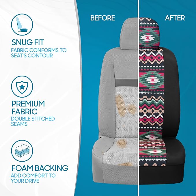 Universal Seat Covers — Front Seat — Pink